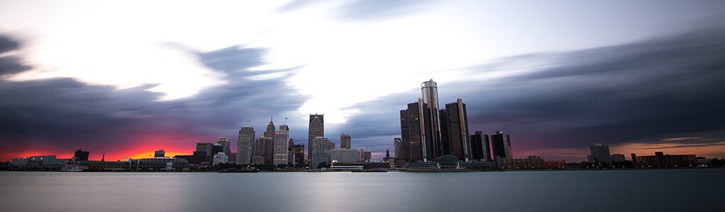 cityscape of detroit